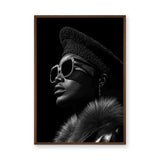 Fashion Portrait Modern Wall Art – Black-and-White Profile with Sunglasses