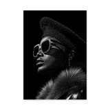 Fashion Portrait Modern Wall Art – Black-and-White Profile with Sunglasses