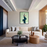 Fashion Portrait Modern Wall Art – Zebra Stripe Figure with Beer