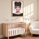Fashion Portrait Pop-Art Wall Art – Big-Eyed Girl Blowing Pink Bubble Gum