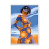 Fashion Portrait Retro Pop Art Wall Art – Stylish Woman in Floral Dress