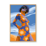 Fashion Portrait Retro Pop Art Wall Art – Stylish Woman in Floral Dress