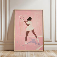 Female Tennis Player Aesthetic Painting Print, Sport Wall Print