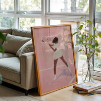 Female Tennis Player Aesthetic Painting Print, Sport Wall Print