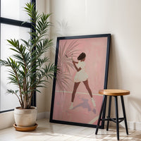 Female Tennis Player Aesthetic Painting Print, Sport Wall Print