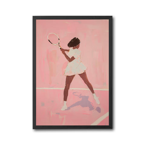 Female Tennis Player Aesthetic Painting Print, Sport Wall Print
