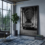 Ferrari 250 GTO Vintage Wall Art – Black and White Arcade Photograph
