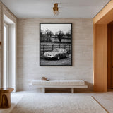 Ferrari 250 GTO Vintage Wall Art – Black and White Countryside Photo