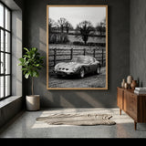 Ferrari 250 GTO Vintage Wall Art – Black and White Countryside Photo