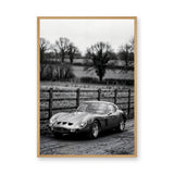 Ferrari 250 GTO Vintage Wall Art – Black and White Countryside Photo