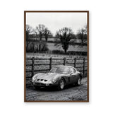 Ferrari 250 GTO Vintage Wall Art – Black and White Countryside Photo