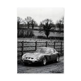 Ferrari 250 GTO Vintage Wall Art – Black and White Countryside Photo