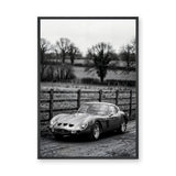 Ferrari 250 GTO Vintage Wall Art – Black and White Countryside Photo