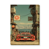 Ferrari F40 Retro Wall Art – Japanese Alley Harbor City Car Print