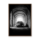 Ferrari Testarossa Vintage Wall Art – Black-and-White Archway Photo
