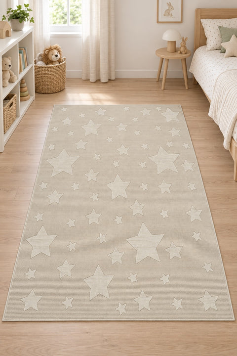 Figural Kids Area Rug – Cream in a nursery