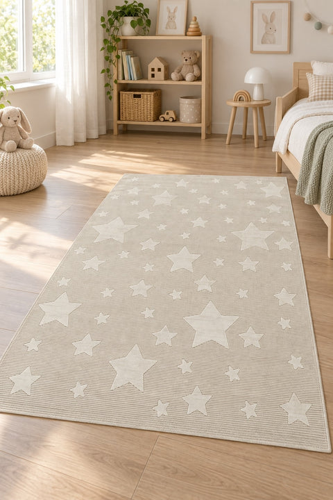 Figural Kids Area Rug – Cream in a nursery