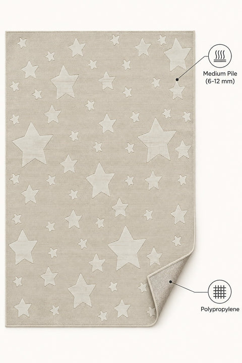 Figural Kids Area Rug – Cream – features