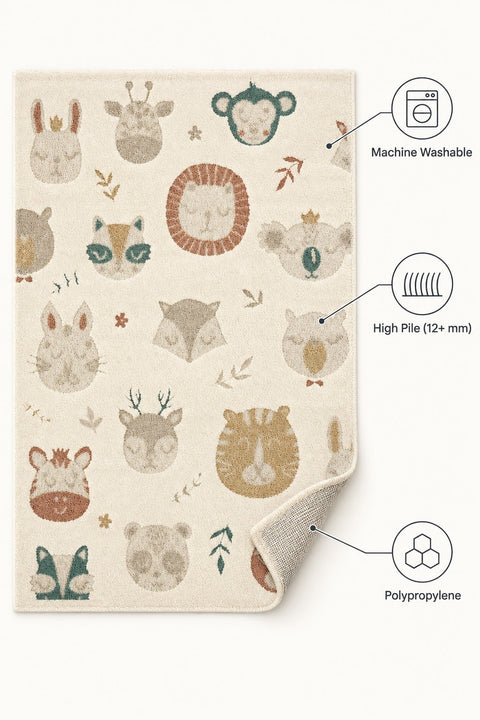Figural Kids Area Rug – Cream & Beige 1 – features