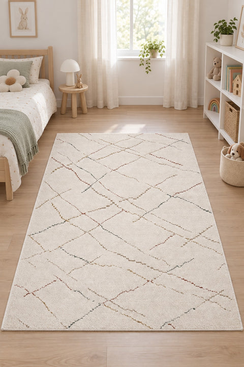 Figural Kids Area Rug – Cream & Beige 2 in a nursery