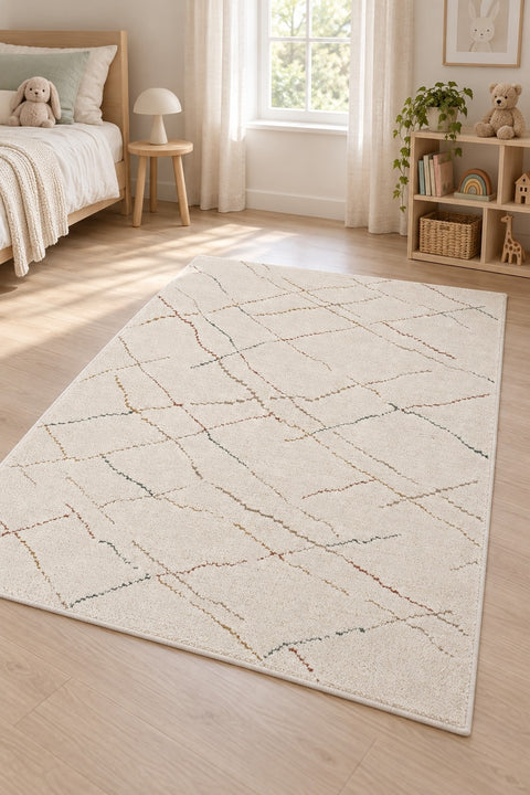 Figural Kids Area Rug – Cream & Beige 2 in a nursery