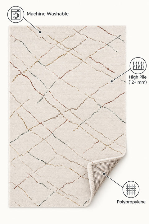 Figural Kids Area Rug – Cream & Beige 2 – features