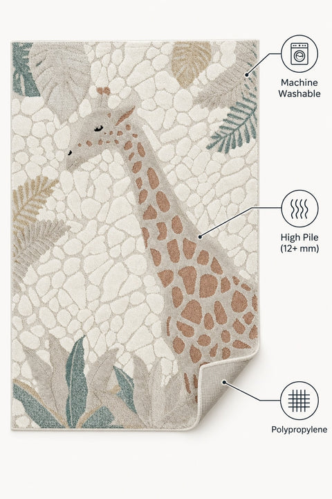 Figural Kids Area Rug – Cream & Beige 5 – features