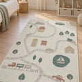 Figural Kids Area Rug – Cream & Beige 7 in a nursery