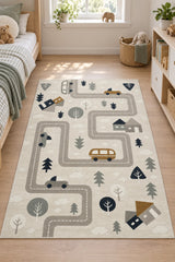 Figural Kids Area Rug – Gray in a nursery