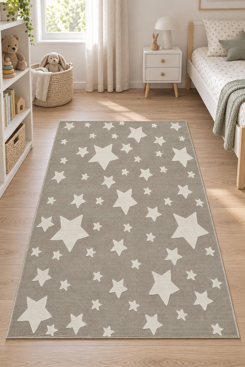 Figural Kids Area Rug – Gray 03 in a nursery