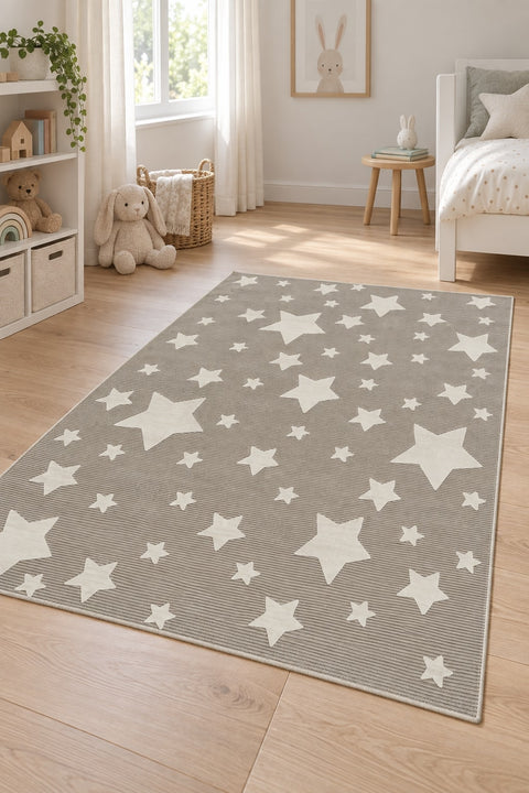 Figural Kids Area Rug – Gray 03 in a nursery