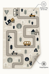 Figural Kids Area Rug – Gray – features