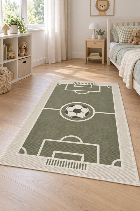 Figural Kids Area Rug – Green in a nursery
