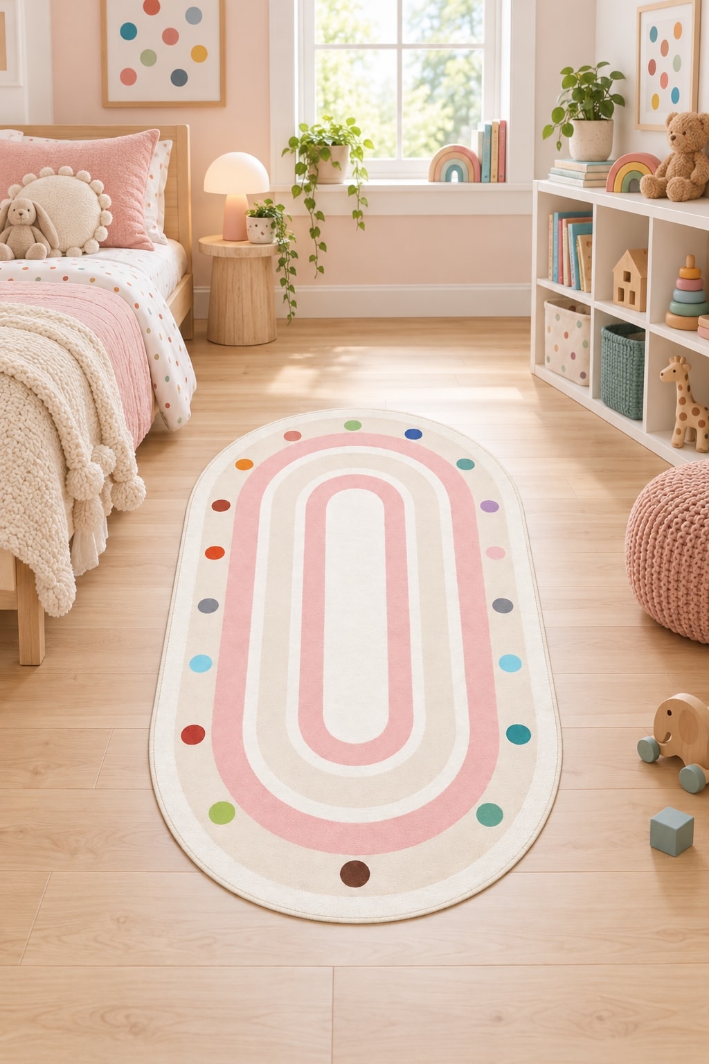 Figural Kids Oval Rug in a nursery