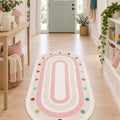 Figural Kids Oval Rug in a hallway