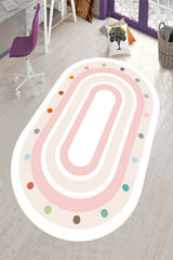 Figural Kids Oval Rug in a office