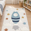 Figural Kids Shag Area Rug – Beige in a nursery