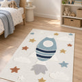 Figural Kids Shag Area Rug – Beige in a nursery