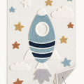 Figural Kids Shag Area Rug – Beige – features