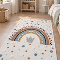 Figural Kids Shag Area Rug – Cream in a nursery