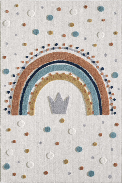 Figural Kids Shag Area Rug – Cream