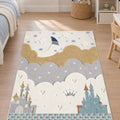 Figural Kids Shag Area Rug – Cream & Gray in a nursery