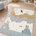 Figural Kids Shag Area Rug – Cream & Gray in a nursery