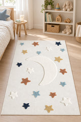 Figural Kids Shag Area Rug – Light Beige in a nursery