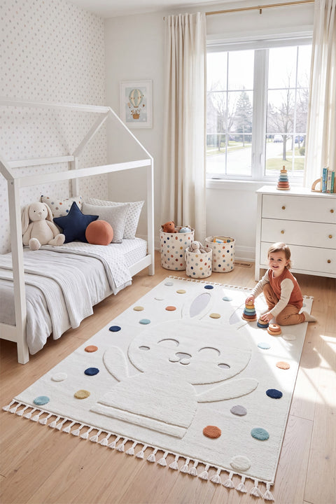 Figural Kids Shag Area Rug – Multicolor in a nursery