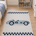 Figural Kids Shag Area Rug – Navy in a nursery