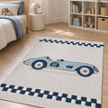 Figural Kids Shag Area Rug – Navy in a nursery