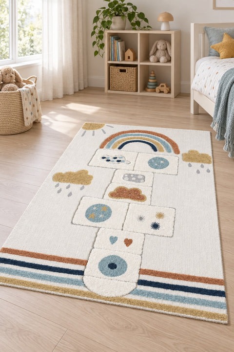 Figural Kids Shag Area Rug – Yellow in a nursery