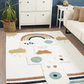 Figural Kids Shag Area Rug – Yellow in a living room