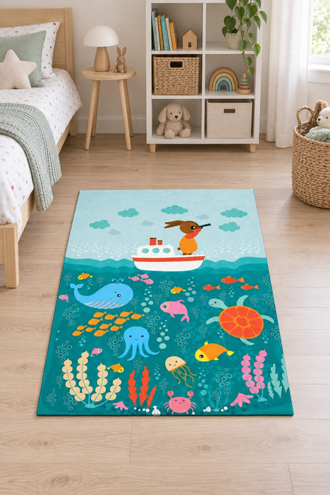 Figurative Kids Area Rug in a nursery